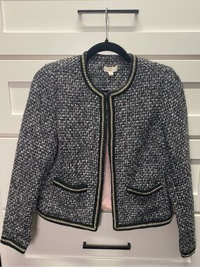 Tweed Chain-Trim Blazer
